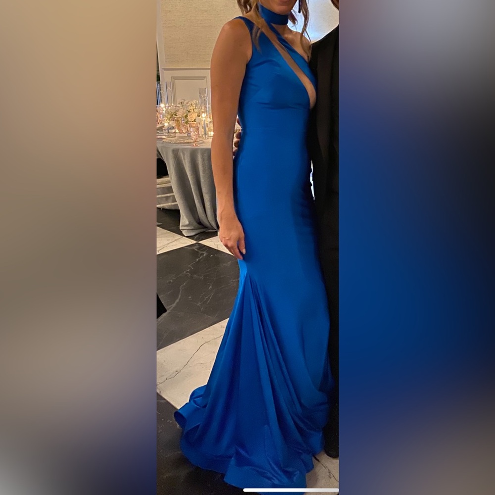 Nicole Bakti cobalt blue gown
